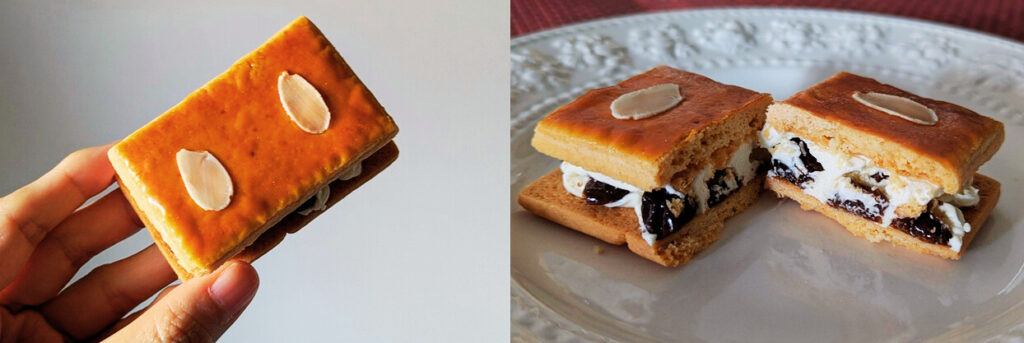 パティスリーモンテーニュのレーズンサブレの断面写真